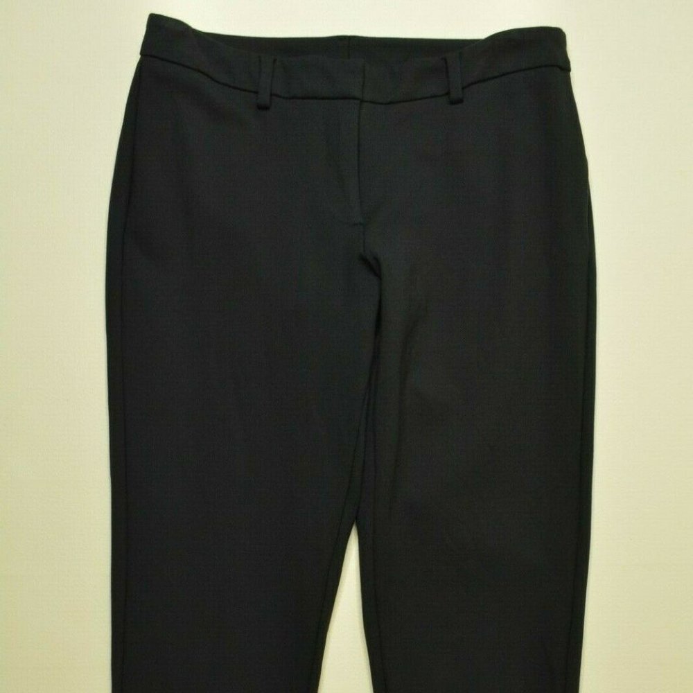 LANDS END Size 6P PETITE‎ Womens BLACK Stretch Tapered CROPPED Capri DRESS PANTS